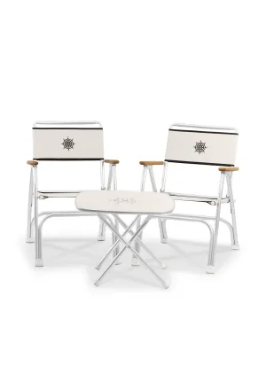 Folding Aluminum High Back Boat Chairs M100 Folding Aluminum and Melamine Boat Table M350-B100350