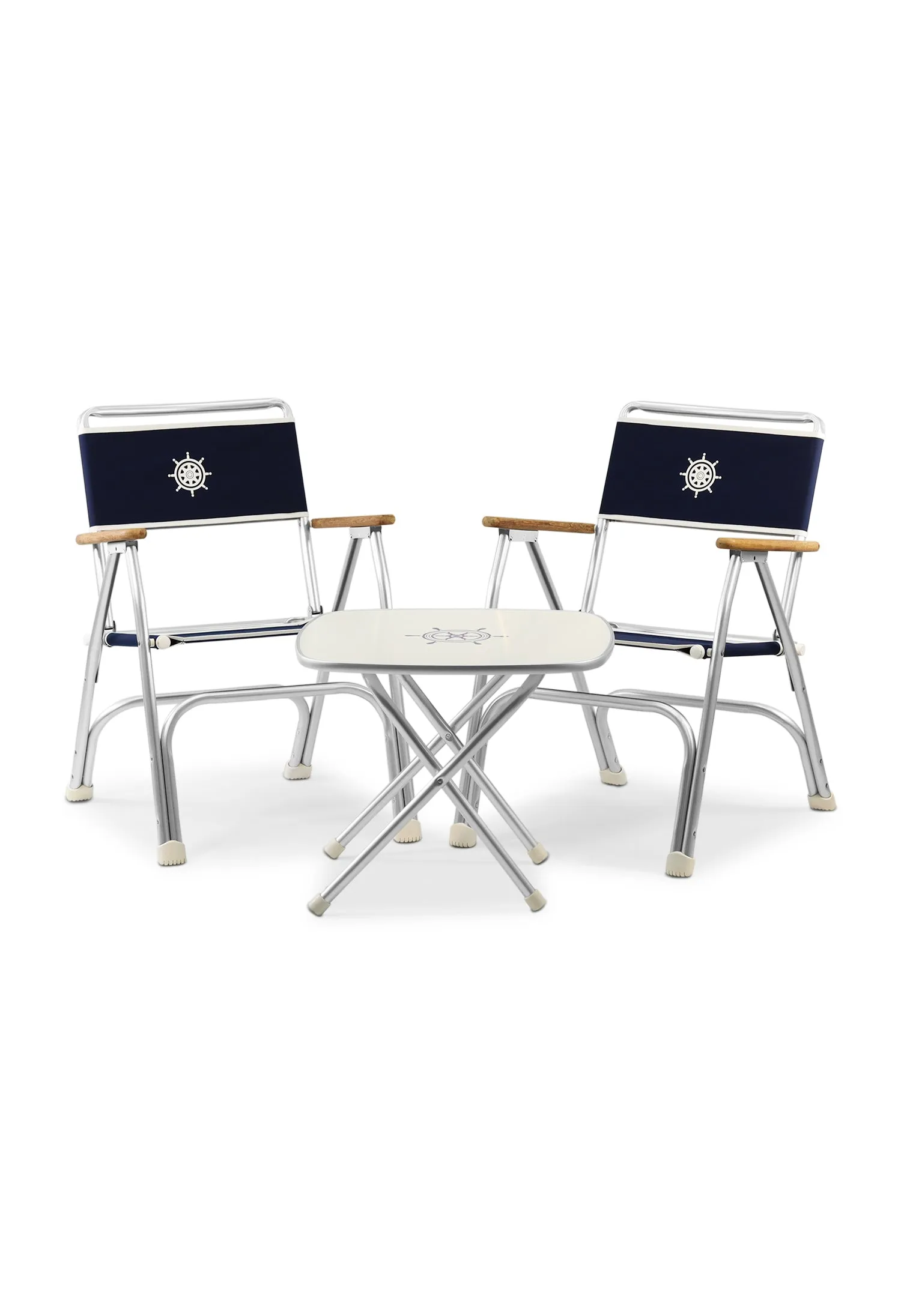 Folding Aluminum High Back Boat Chairs M100 Folding Aluminum and Melamine Boat Table M350-B100350