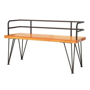 Gardeon Outdoor Garden Bench Lounge Chair Wooden Steel 3 Seater Patio Furniture