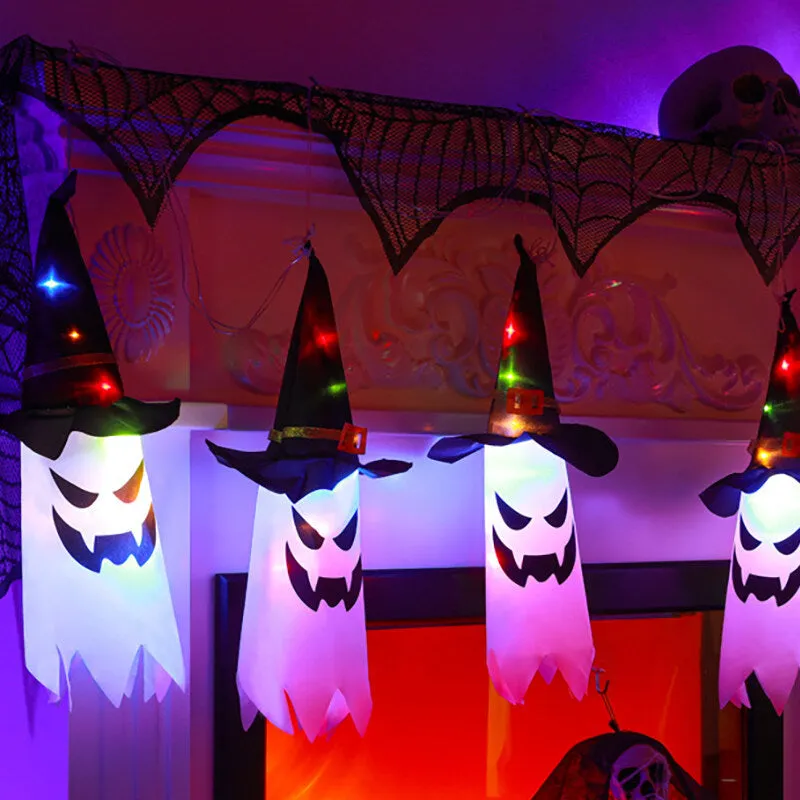 Glowing witch hats for halloween - mystical decor