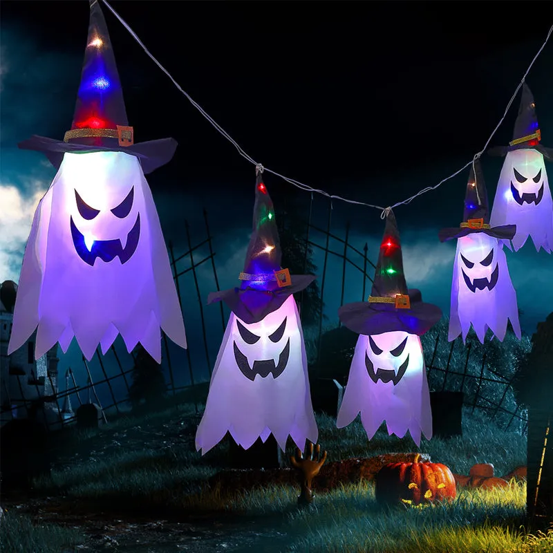 Glowing witch hats for halloween - mystical decor