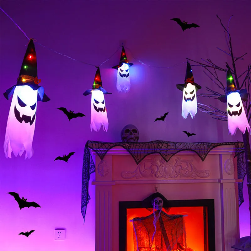 Glowing witch hats for halloween - mystical decor
