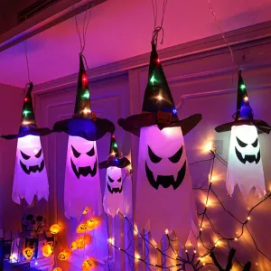 Glowing witch hats for halloween - mystical decor
