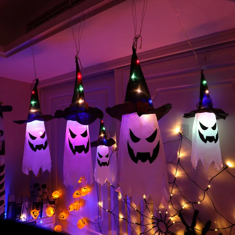 Glowing witch hats for halloween - mystical decor