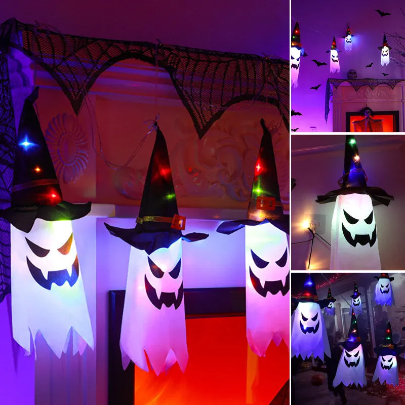 Glowing witch hats for halloween - mystical decor