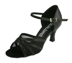 Go Go Dance Shoes, 4072, Black Leather-Mesh, 2.5” Heel
