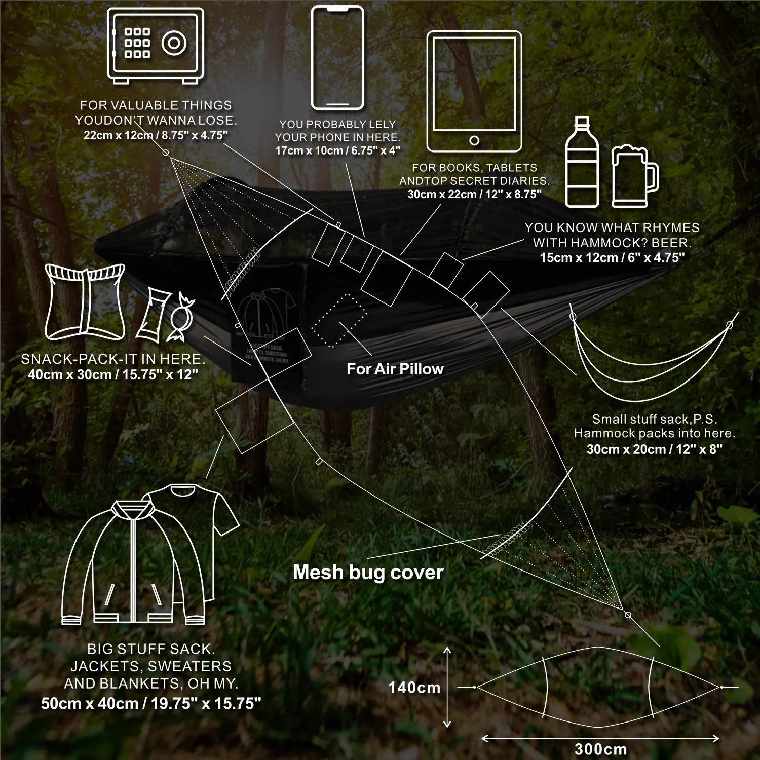 Hammock with Mosquito Net - HITORHIKE
