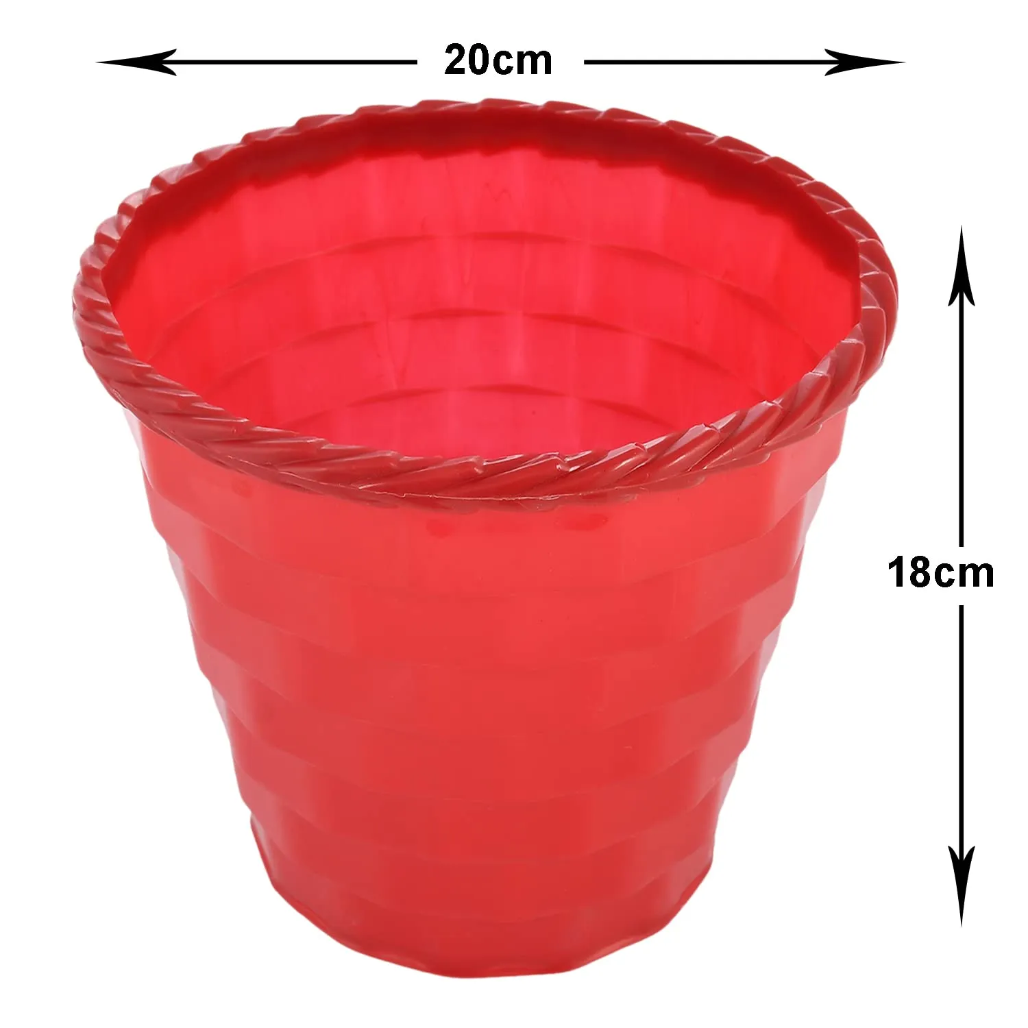 Heart Home Brick Flower Pot|Durable Plastic Flower Pots|Planters for Home Décor|Garden|Living Room|Balcony|8 Inch|Pack of 2 (Red)