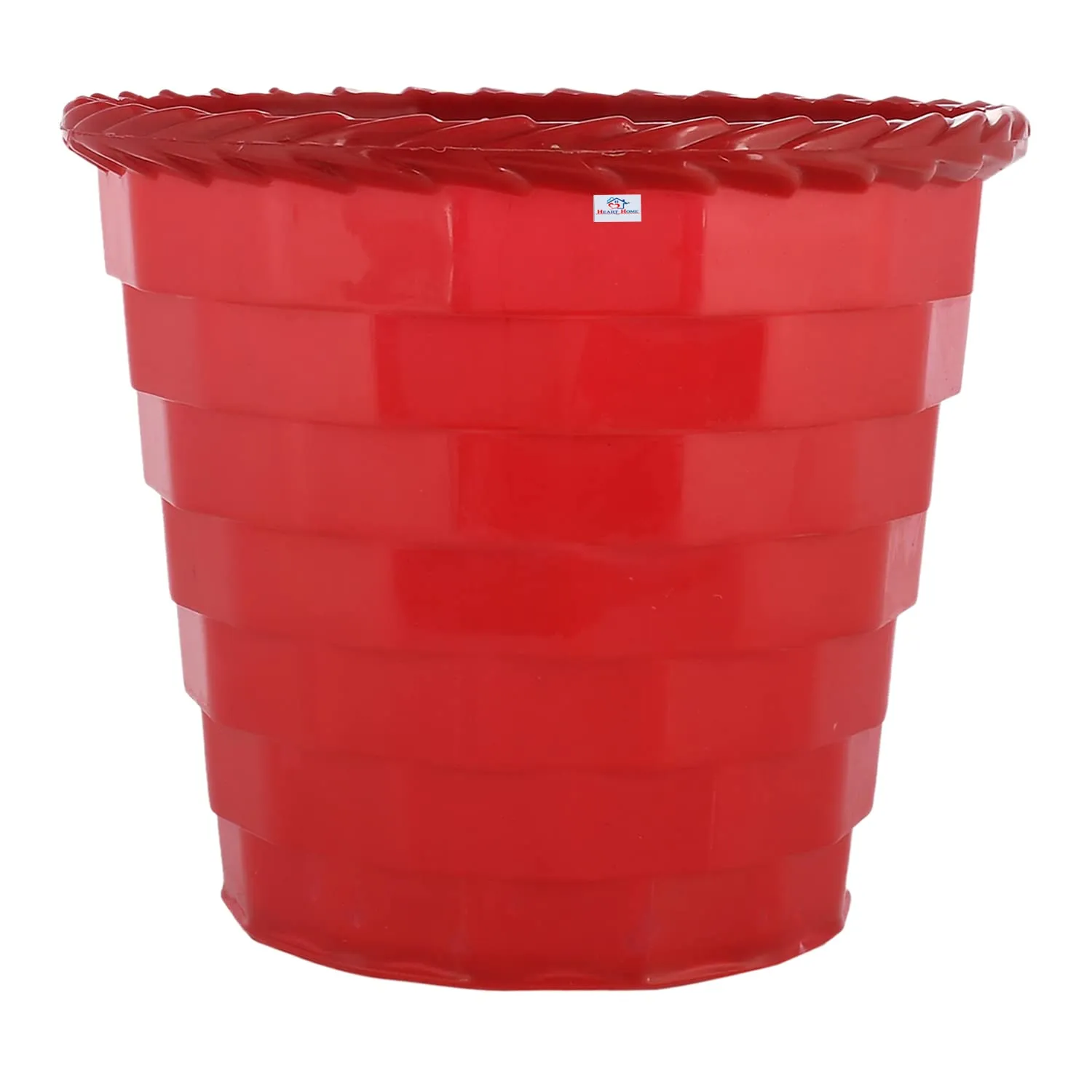 Heart Home Brick Flower Pot|Durable Plastic Flower Pots|Planters for Home Décor|Garden|Living Room|Balcony|8 Inch|Pack of 2 (Red)