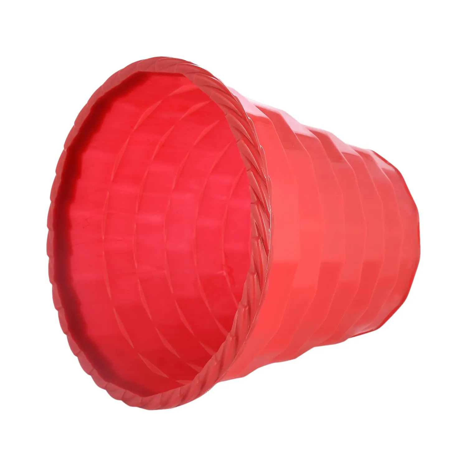 Heart Home Brick Flower Pot|Durable Plastic Flower Pots|Planters for Home Décor|Garden|Living Room|Balcony|8 Inch|Pack of 2 (Red)