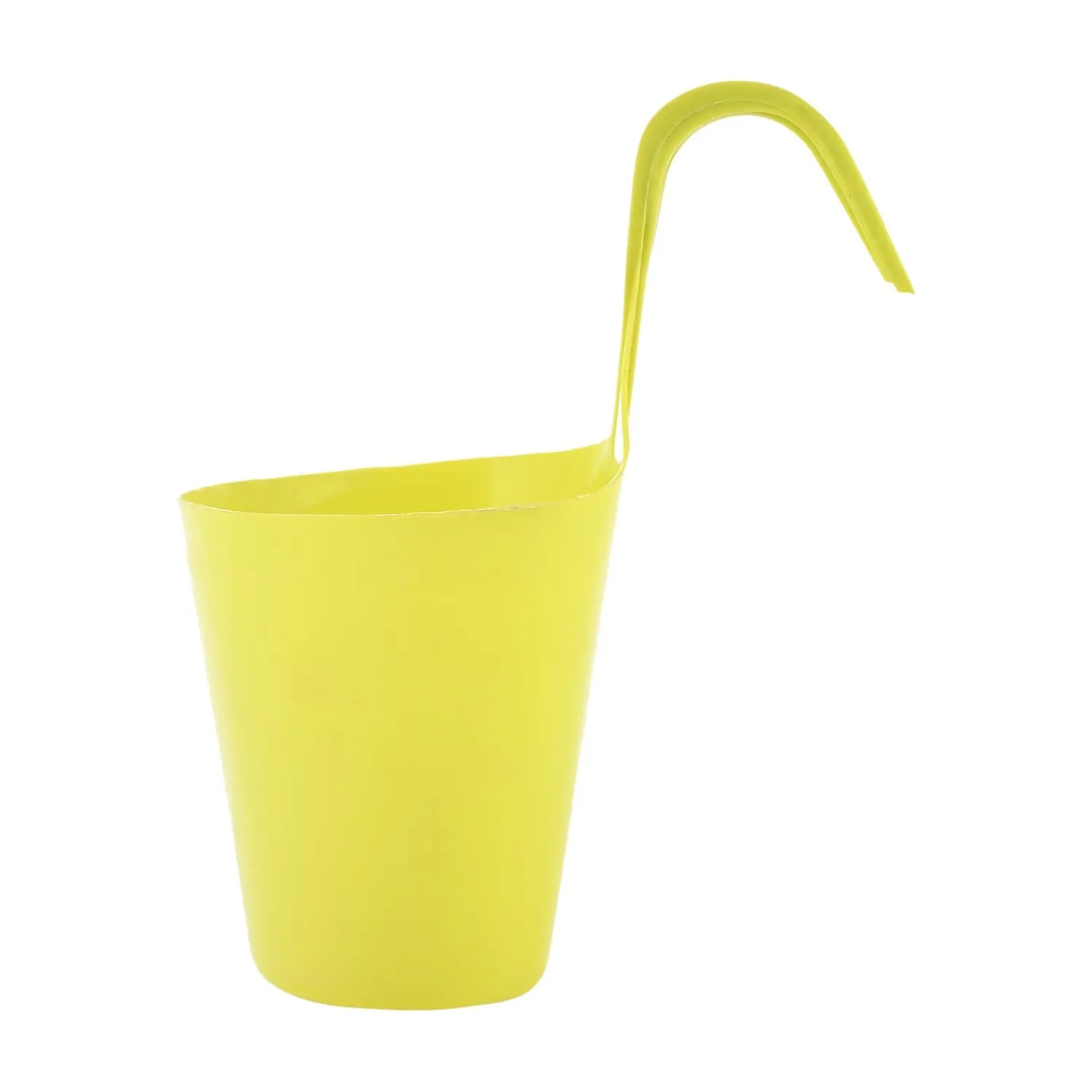 Heart Home Hanging Flower Pot|Single Hook Plant Container|Durable Plastic Glossy Finish Pots for Home|Balcony|Garden|9 Inch|Pack of 5 (Green)