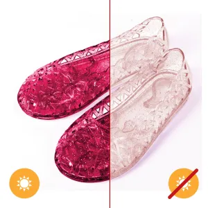 Heart Sole Girl Jellies Shoes - 7 Pink by DelSol for Kids - 1 Pair Shoes
