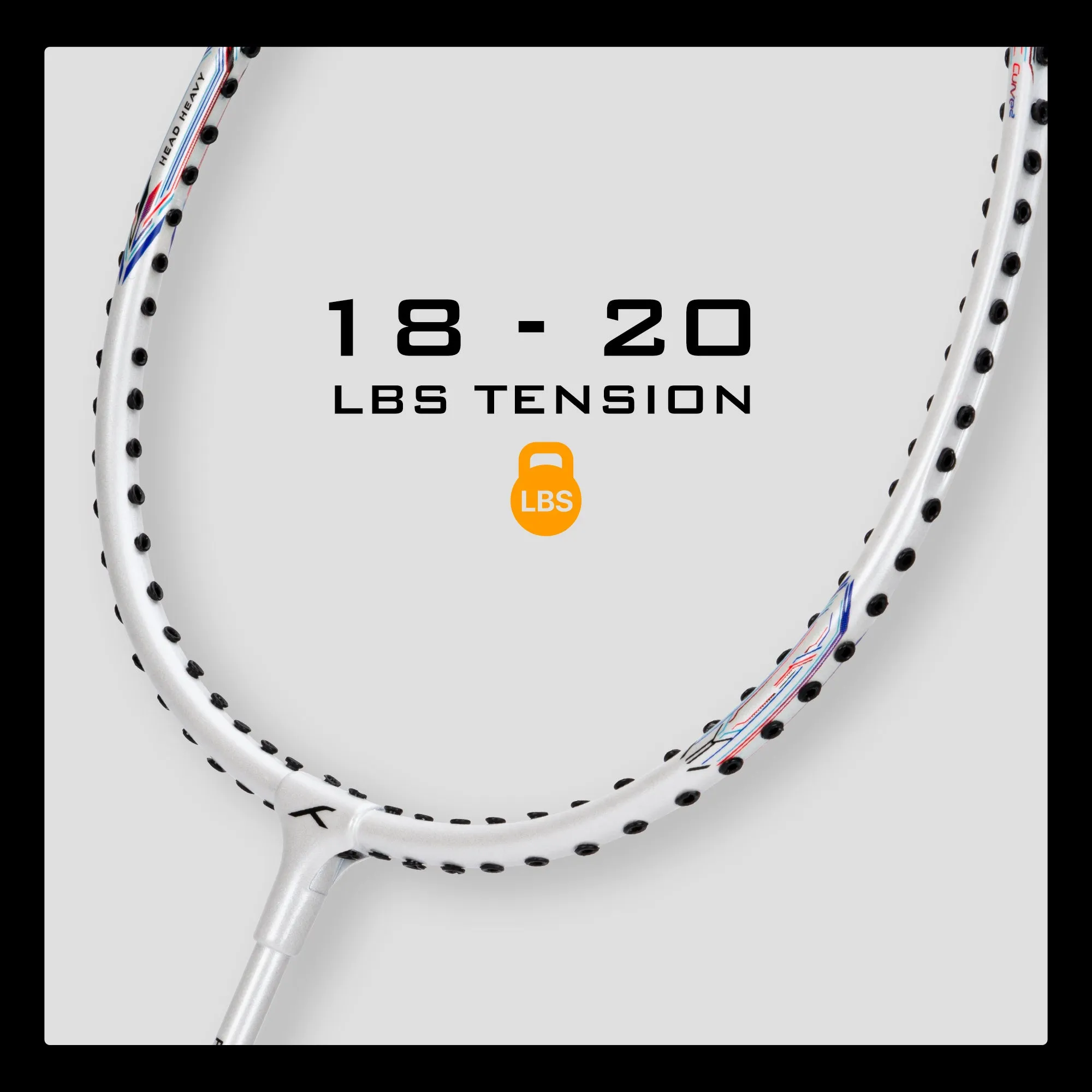 Hundred POWERTEK 200 JR Strung Badminton Racquet (White)