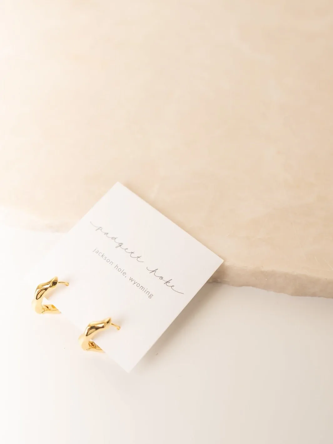 Irregular Shape Gold Hoop Earrings