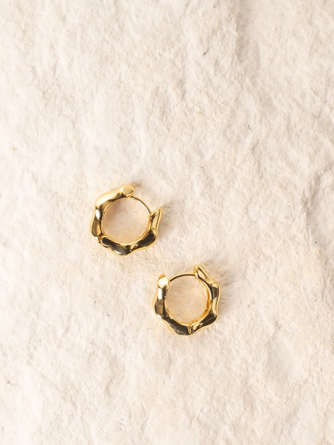 Irregular Shape Gold Hoop Earrings