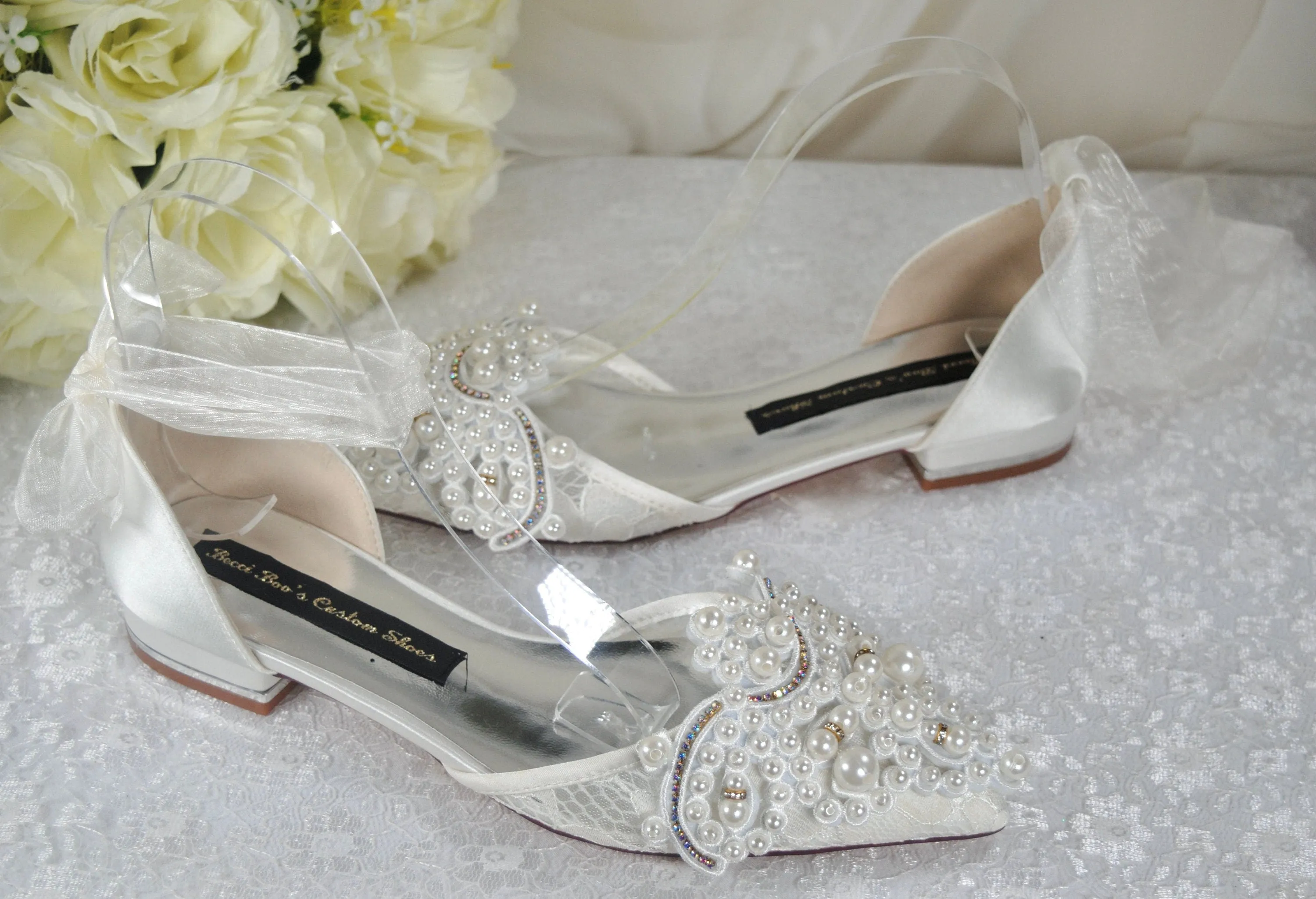 Ivory Lace Flats UK5/US7.5