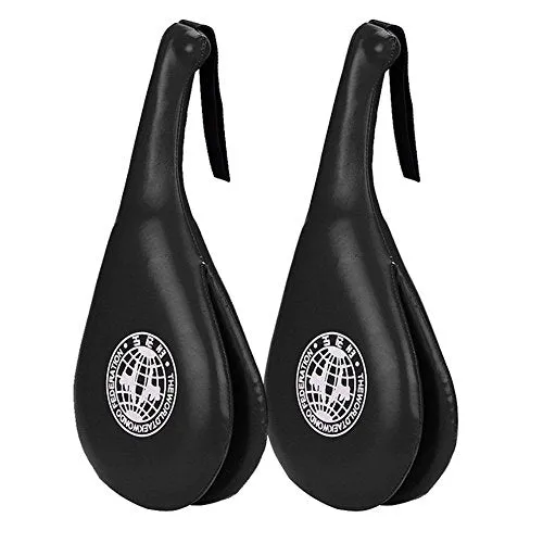 JERN Taekwondo Durable Kick Pad Target for Karate Kickboxing Training (Black) - Set of 2