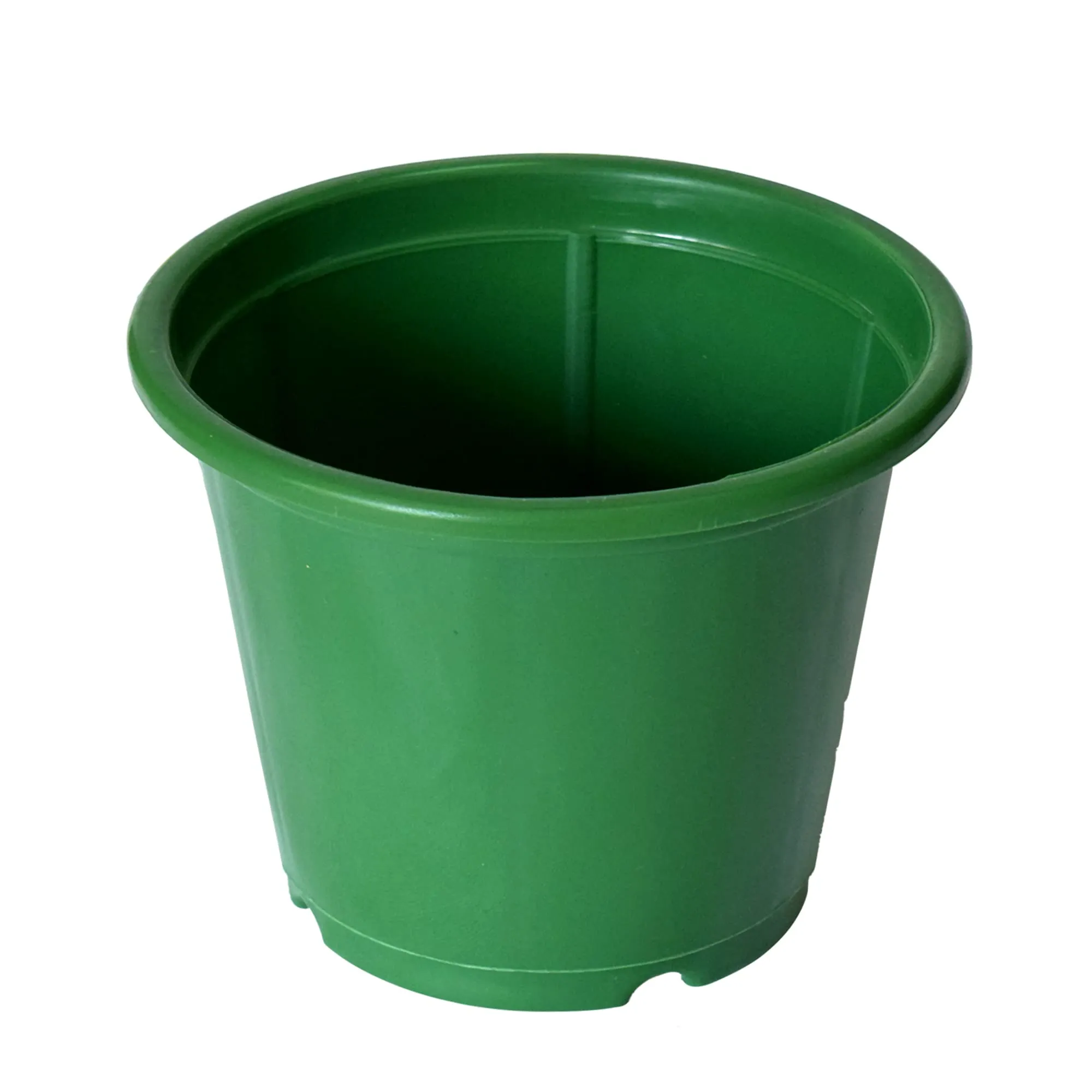 Kuber Industries Durable Plastic Flower Pot|Gamla with Drain Holes for Indoor Home Decor & Outdoor Balcony,Garden,6"x5",Pack of 5 (Green)