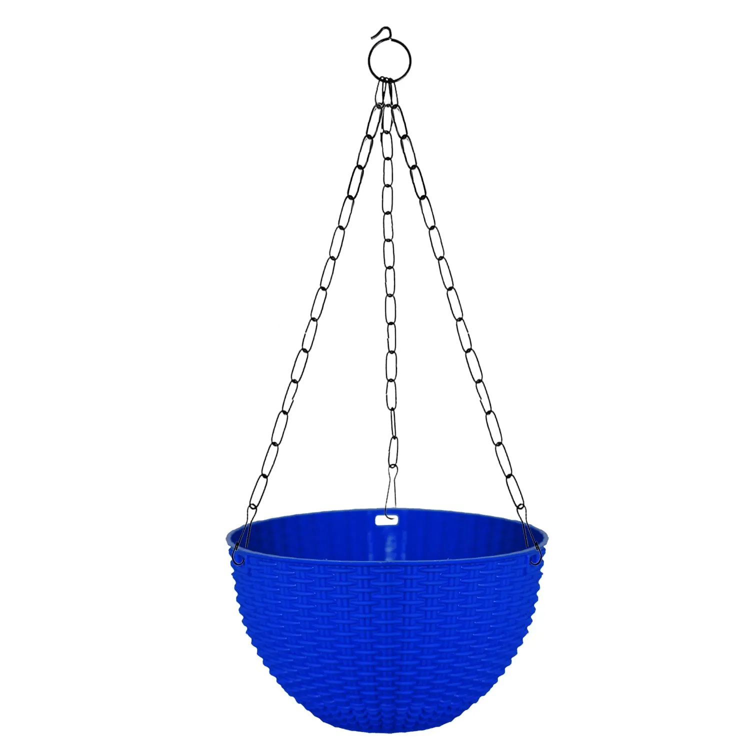 Kuber Industries Plastic Hanging Flower Pot for Balcony & Railing Set of 3 (Blue) 53KM3804