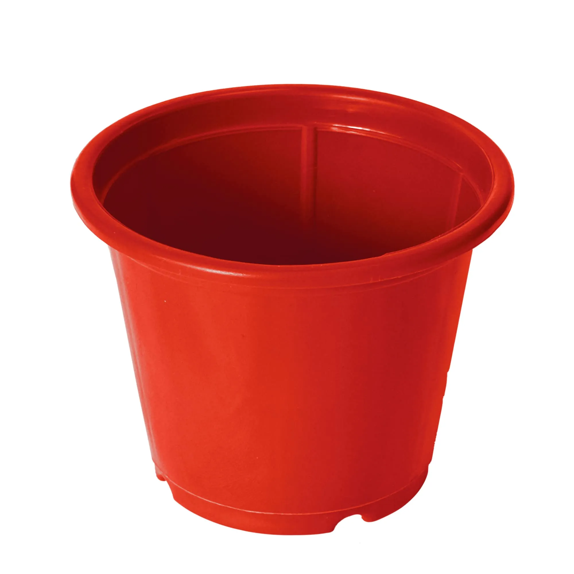 Kuber Industries Plastic Planters|Gamla|Flower Pots for Garden Nursery Home Décor,8"x6",Pack of 10 (Red)