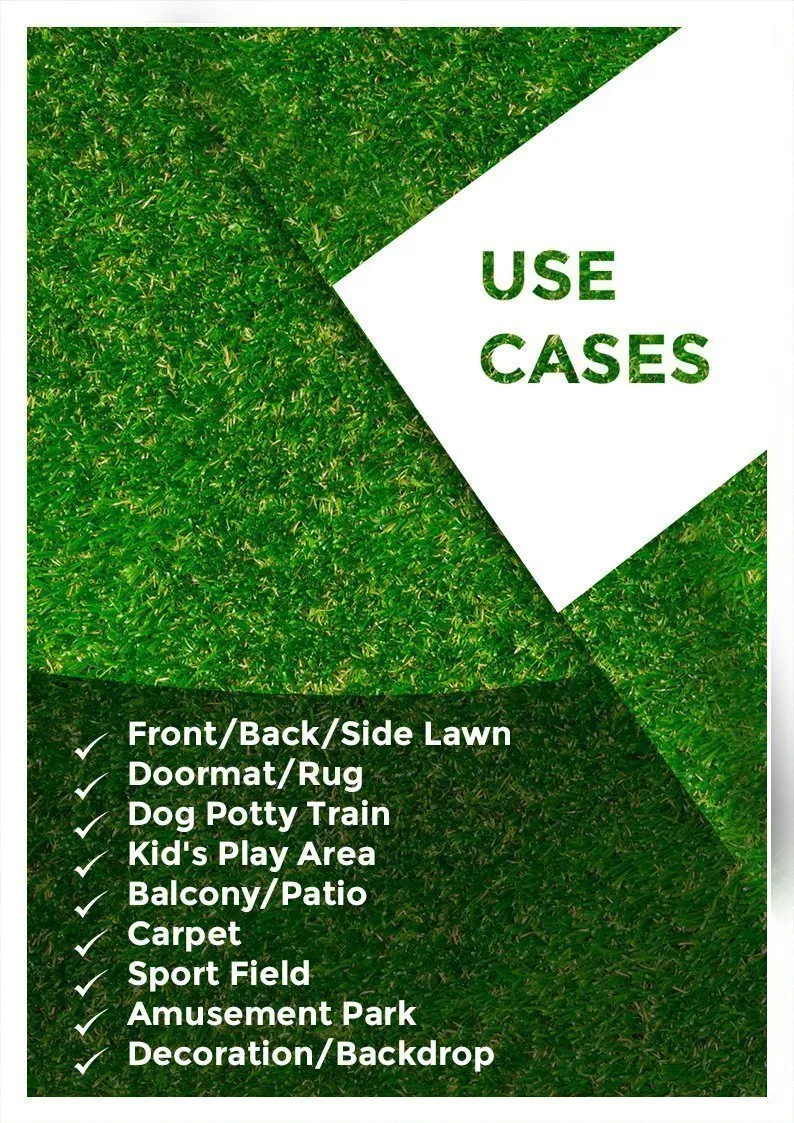 Kuber Industries PVC 45 MM Artificial Grass Door Mat - 24"x 15.2", Green (VAGRASS0507_1)