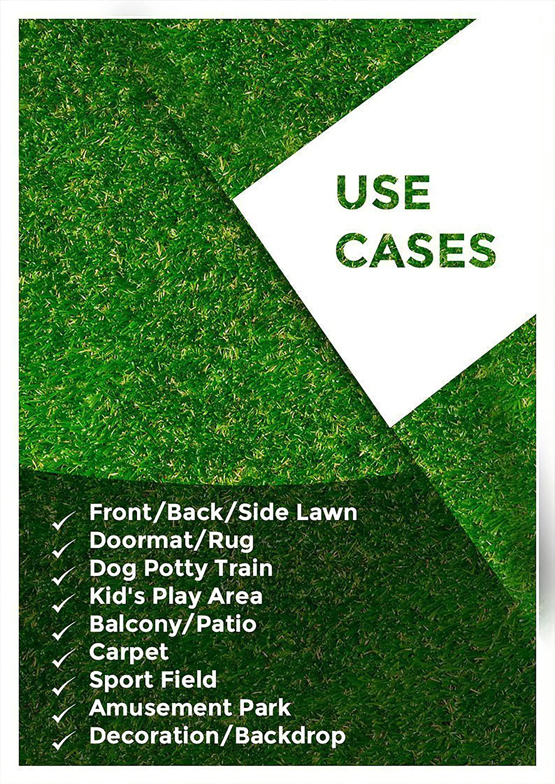 Kuber Industries PVC 45 MM Artificial Grass Door Mat - 24"x 15.2", Green (VAGRASS0507_1)