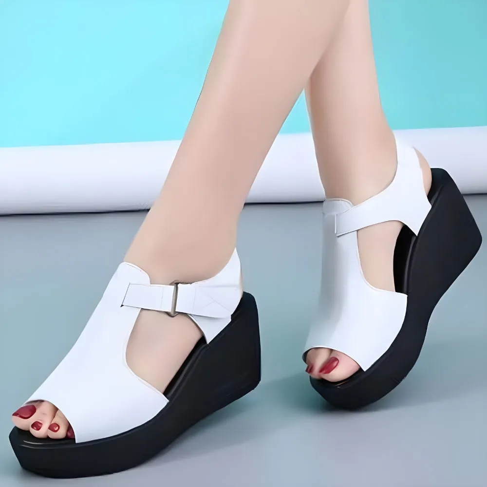 Leather Women Platform Sandals