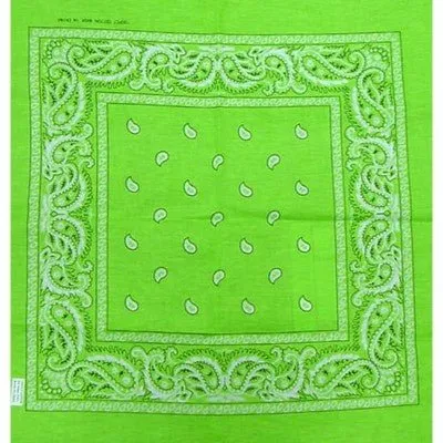 Lime Green Paisley Print Bandana