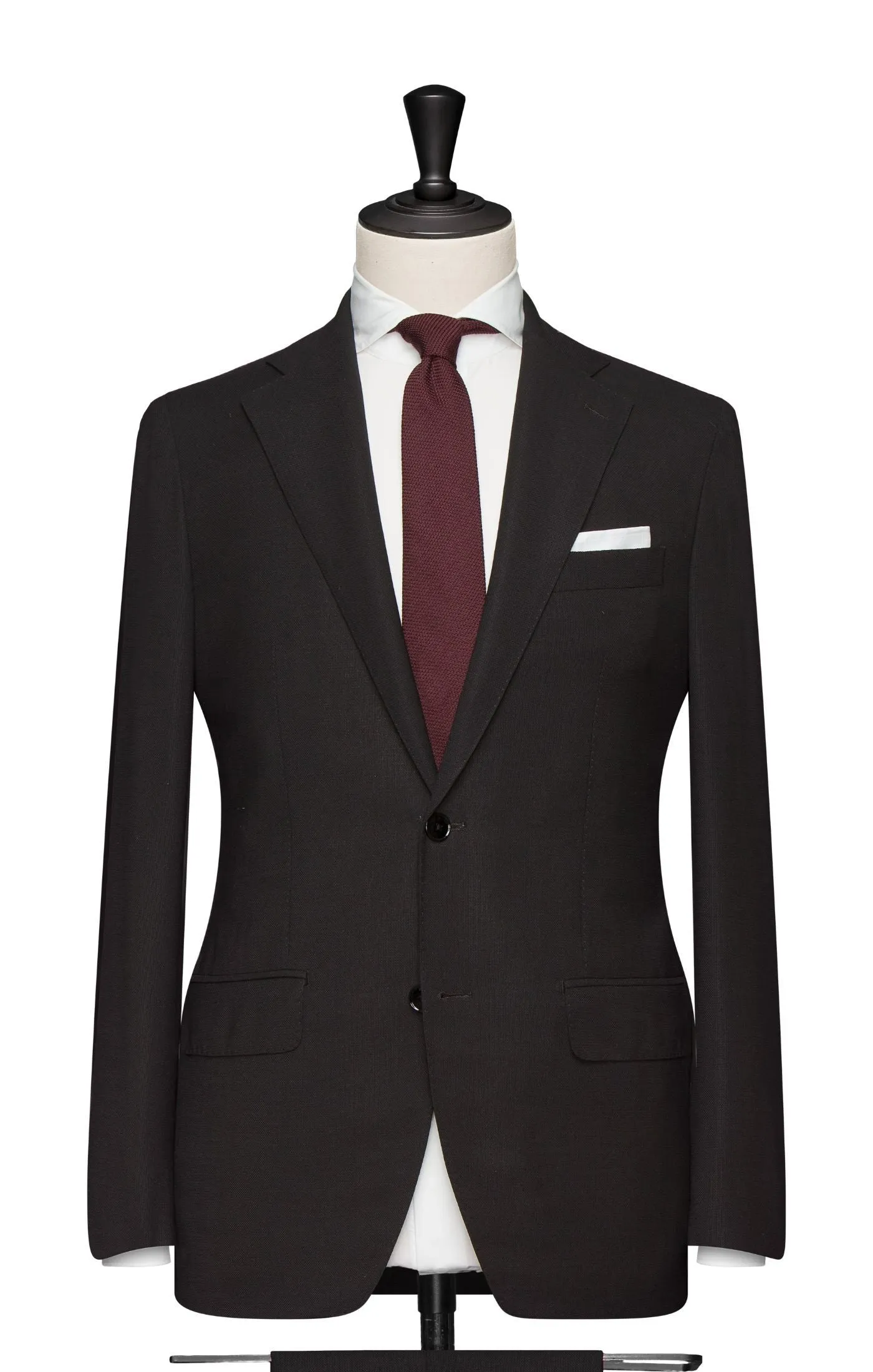 Loro Piana TRAVELLER Black Hopsack High Twisted Wool