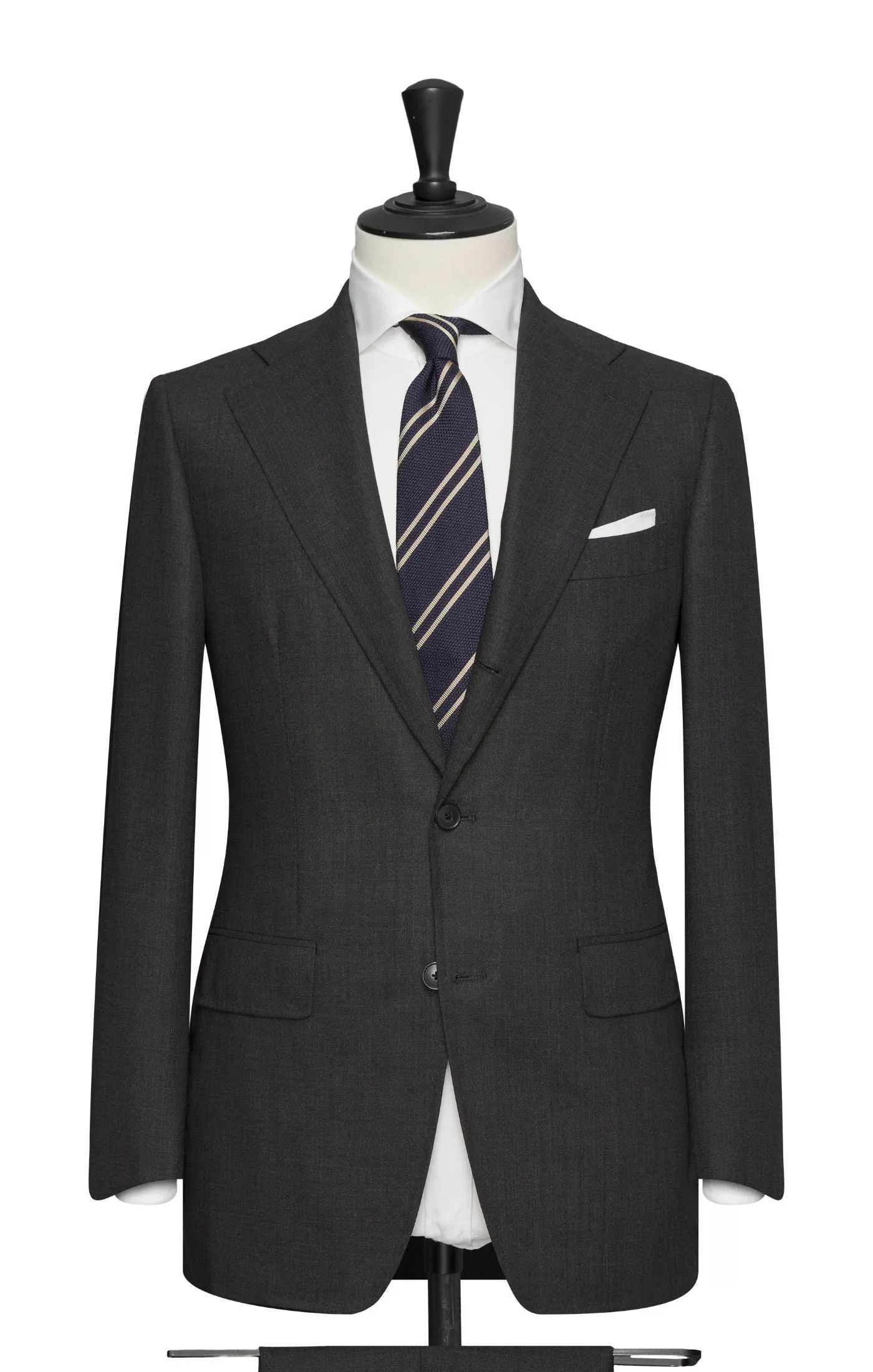 Loro Piana TRAVELLER Charcoal Grey High Twisted Wool Tropical