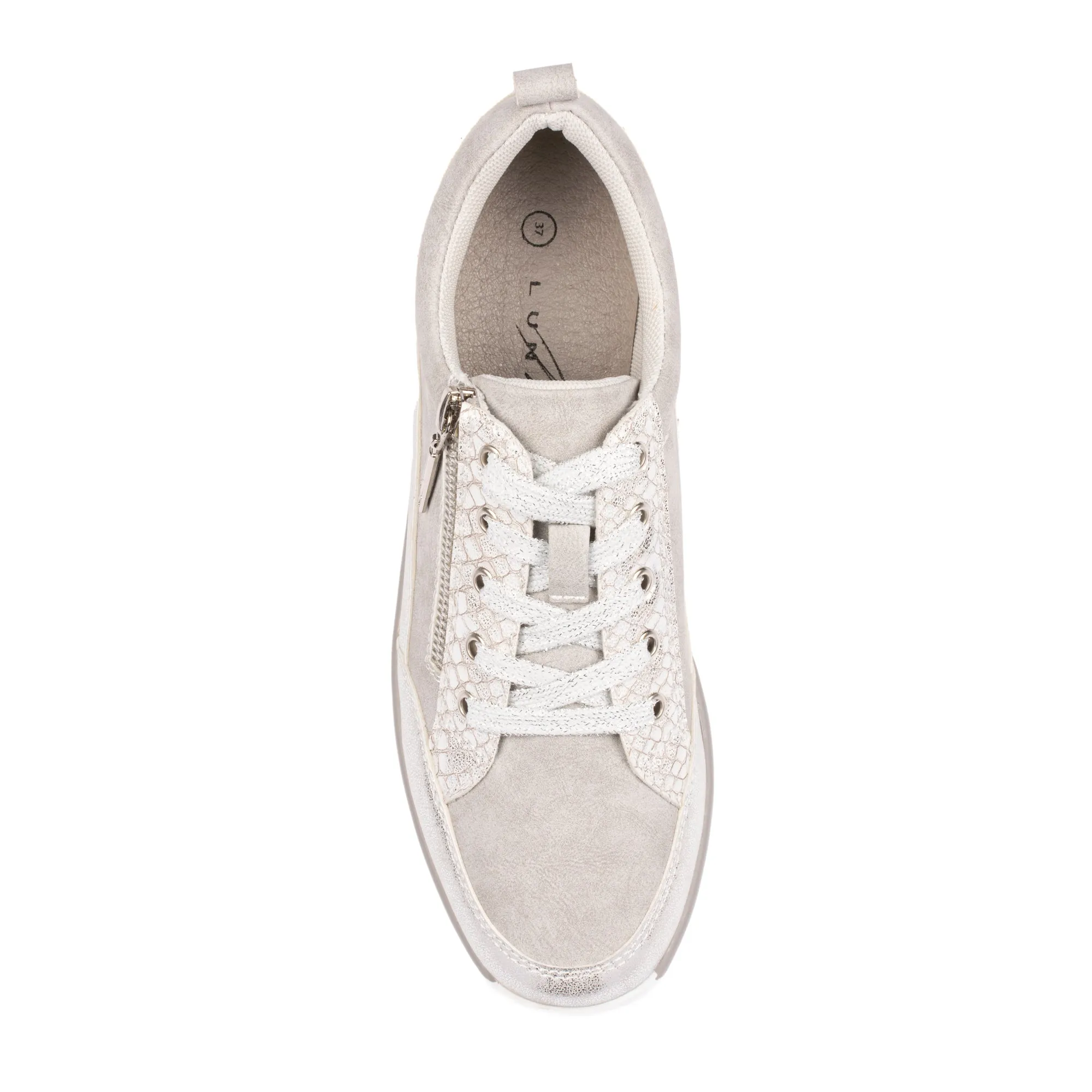 Lunar DLW004 Kiley Silver Trainers