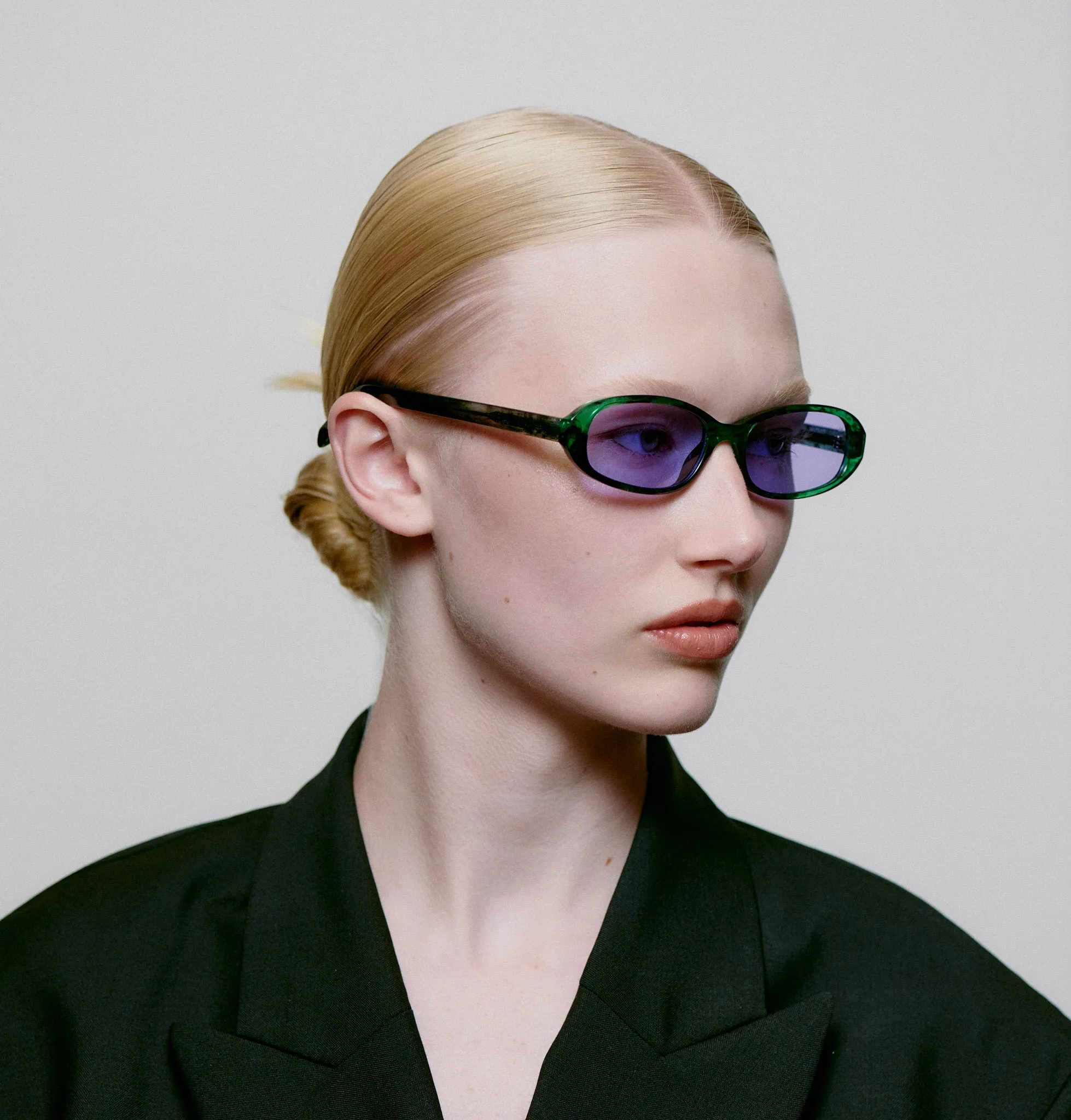 Macy Sunglasses - Green Marble Transparent