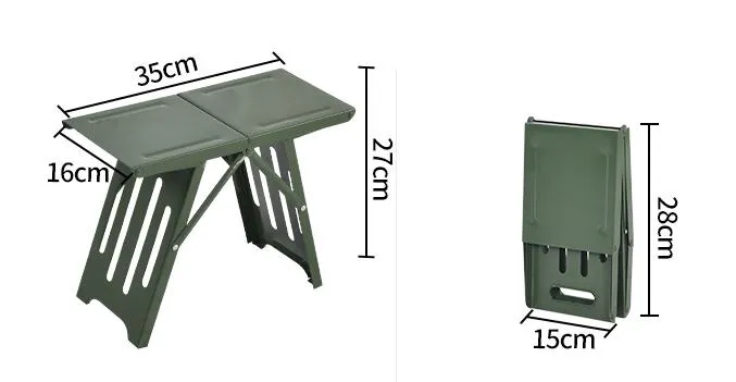 Mini Steel Portable Folding Camping Stool Chair for Outdoor Fishing Hiking Backpacking- Small: 29x13x20cm, Large: 35x16x27cm