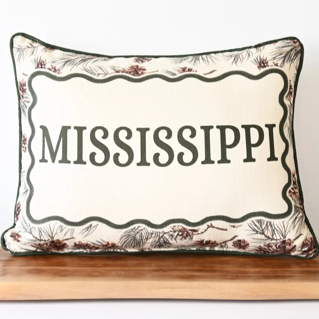 Mississippi Pinecone Rectangle Pillow