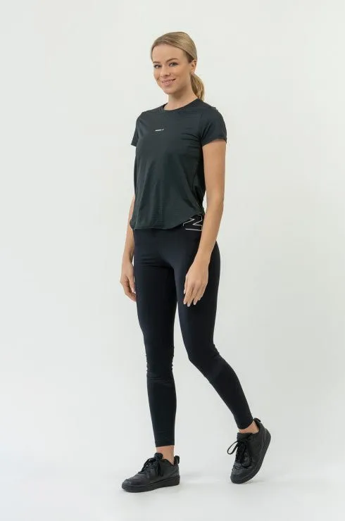 Nebbia Fit Activewear T-Shirt airy with Reflective Logo - Black