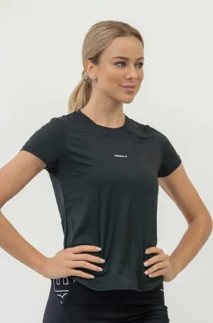Nebbia Fit Activewear T-Shirt airy with Reflective Logo - Black