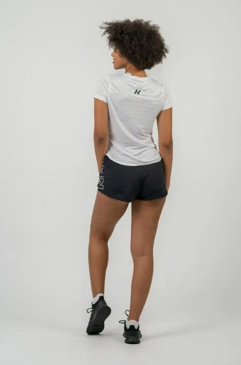 Nebbia Fit Activewear T-Shirt airy with Reflective Logo - White