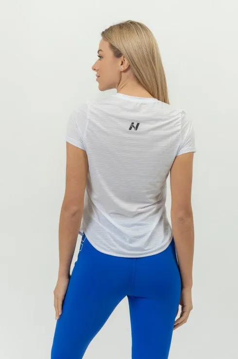 Nebbia Fit Activewear T-Shirt airy with Reflective Logo - White