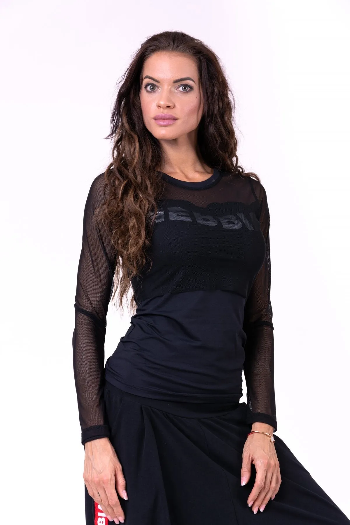 Nebbia Flash-Mesh Longsleeve Shirt 664 - Black