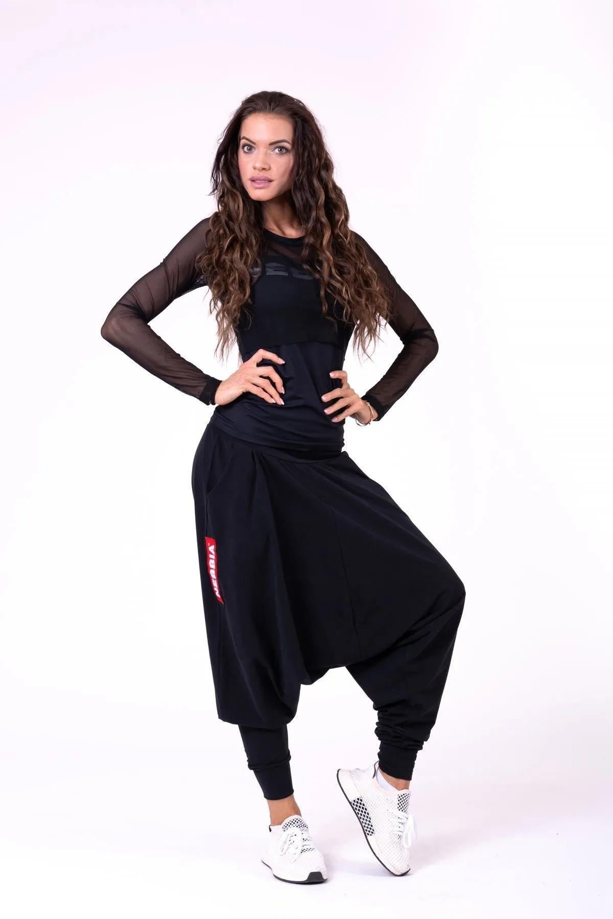 Nebbia Flash-Mesh Longsleeve Shirt 664 - Black