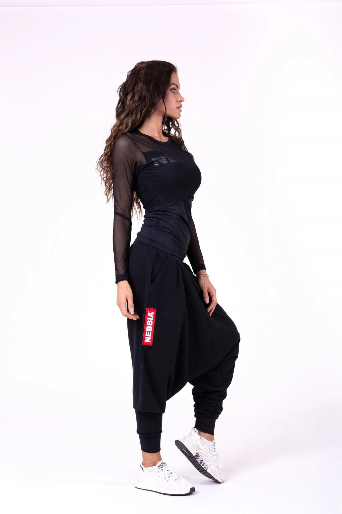 Nebbia Flash-Mesh Longsleeve Shirt 664 - Black