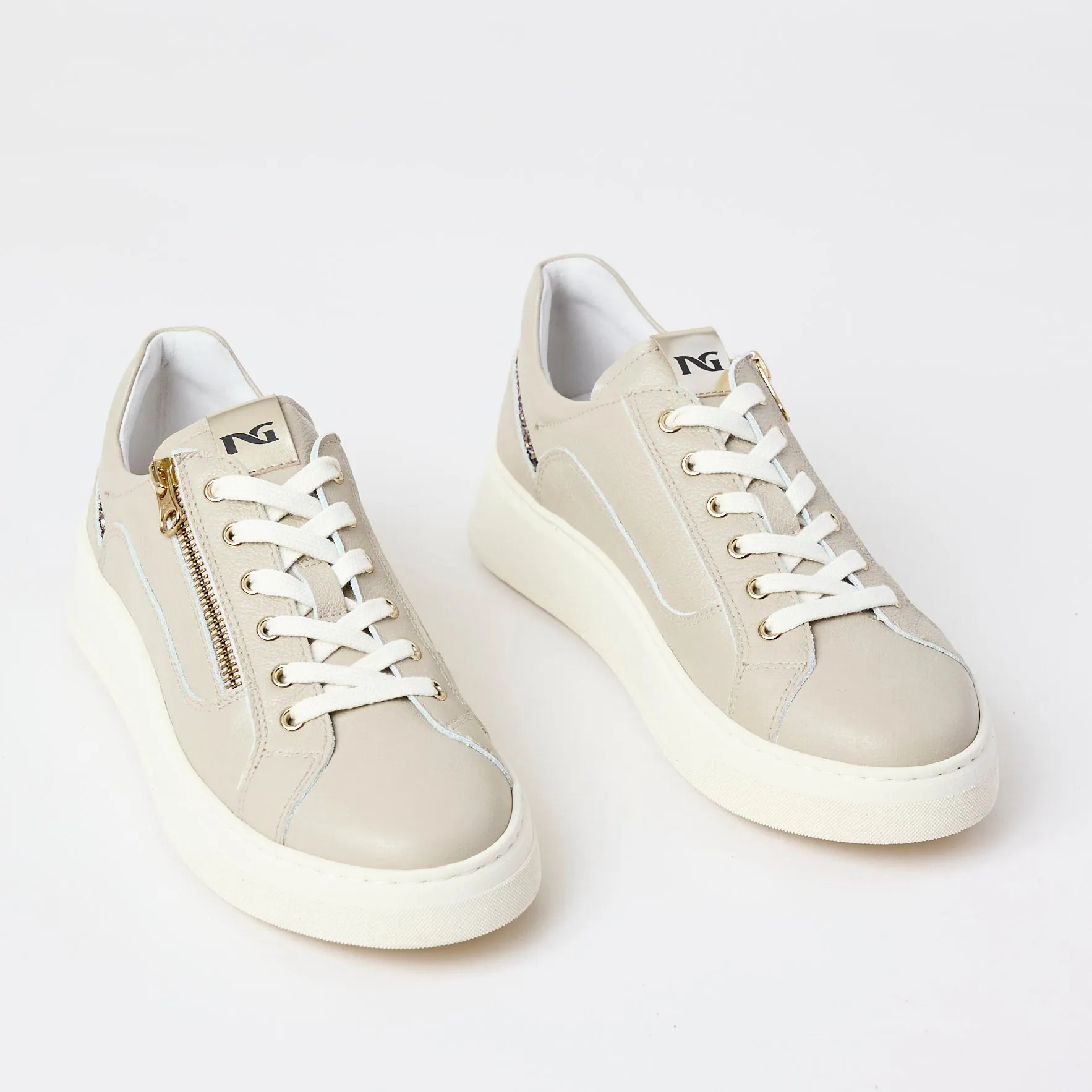 NeroGiardini Cream Leather Trainers