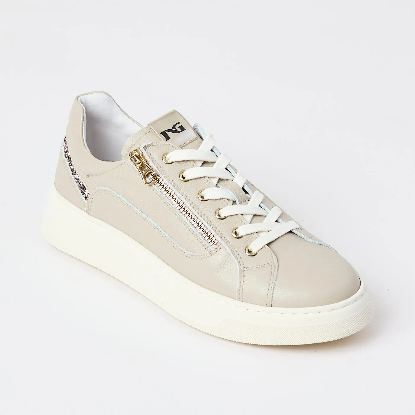 NeroGiardini Cream Leather Trainers