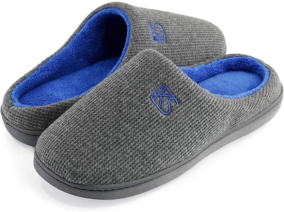 New K KomForme Men's Slippers Memory Foam House Slippers Cozy Home Shoes Indoor Outdoor, Sz 12/13