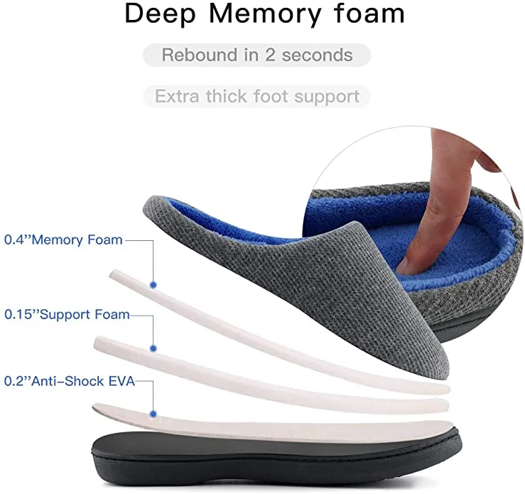 New K KomForme Men's Slippers Memory Foam House Slippers Cozy Home Shoes Indoor Outdoor, Sz 12/13