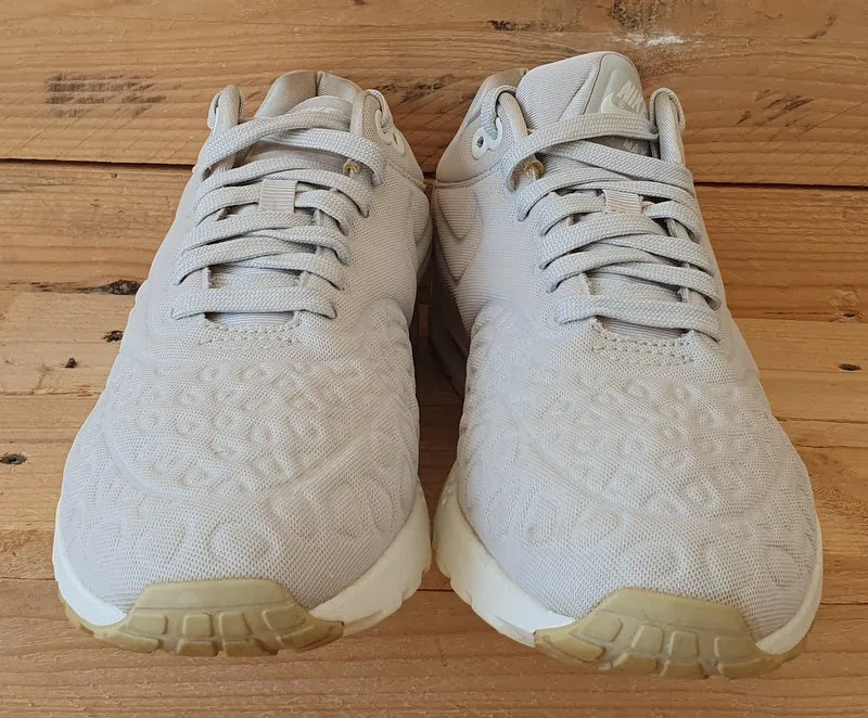 Nike Air Max 1 Ultra Plush Textile Trainers UK7/US9.5/EU41 844882-003 Light Bone