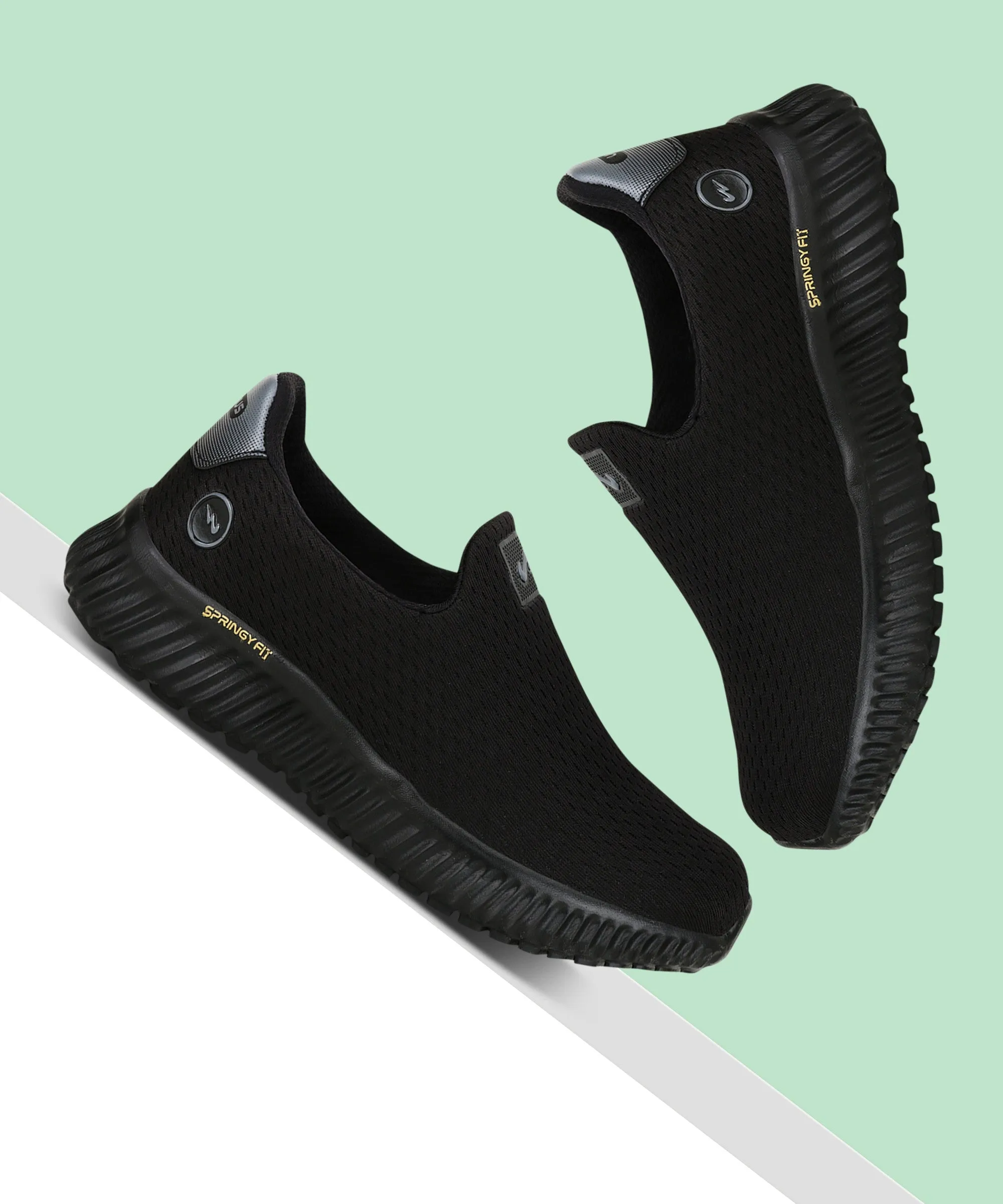 OXYFIT N Black Men's Walking Shoes