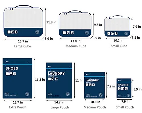 Packing Organizers - Clothing Cubes Shoe Bags Laundry Pouches For Travel Suitcase Luggage,