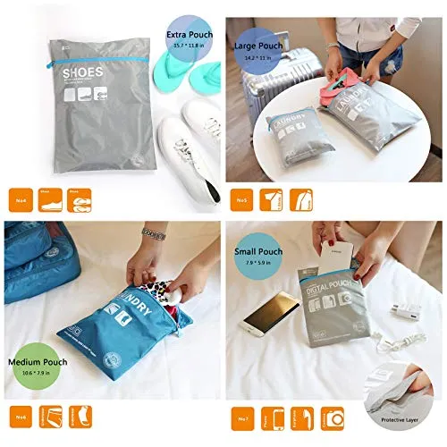 Packing Organizers - Clothing Cubes Shoe Bags Laundry Pouches For Travel Suitcase Luggage,