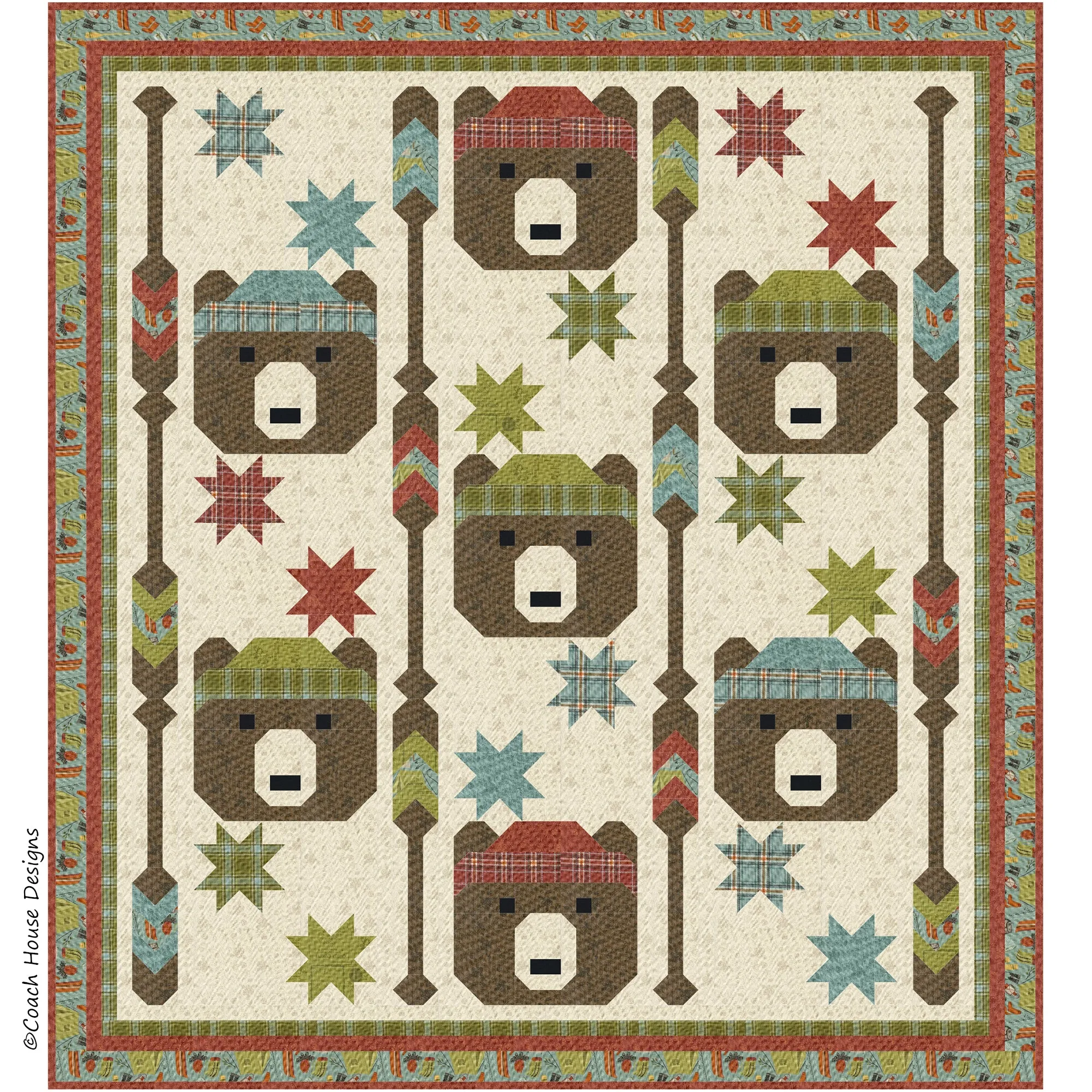 Paddling Bears Quilt Pattern